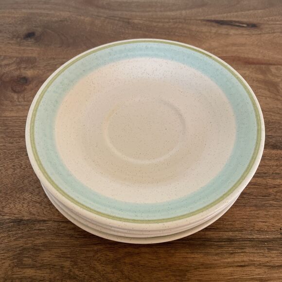 Vintage Franciscan Earthenware Tulip Time Coffee Saucers 6 1/4" Set of 4 - Picture 8 of 8